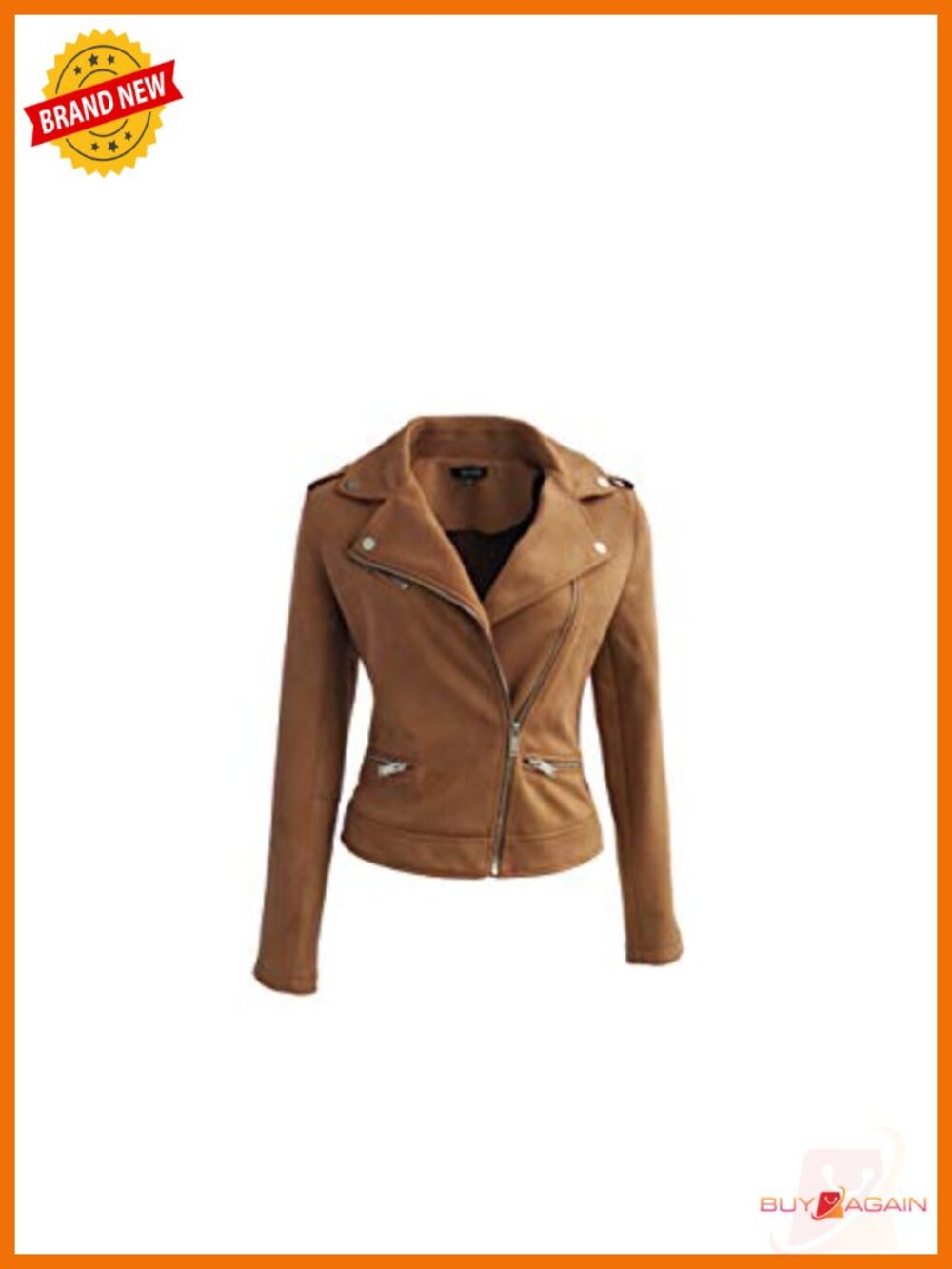 Faux Suede Jacket Long Sleeve Zipper Up Casual Outwear